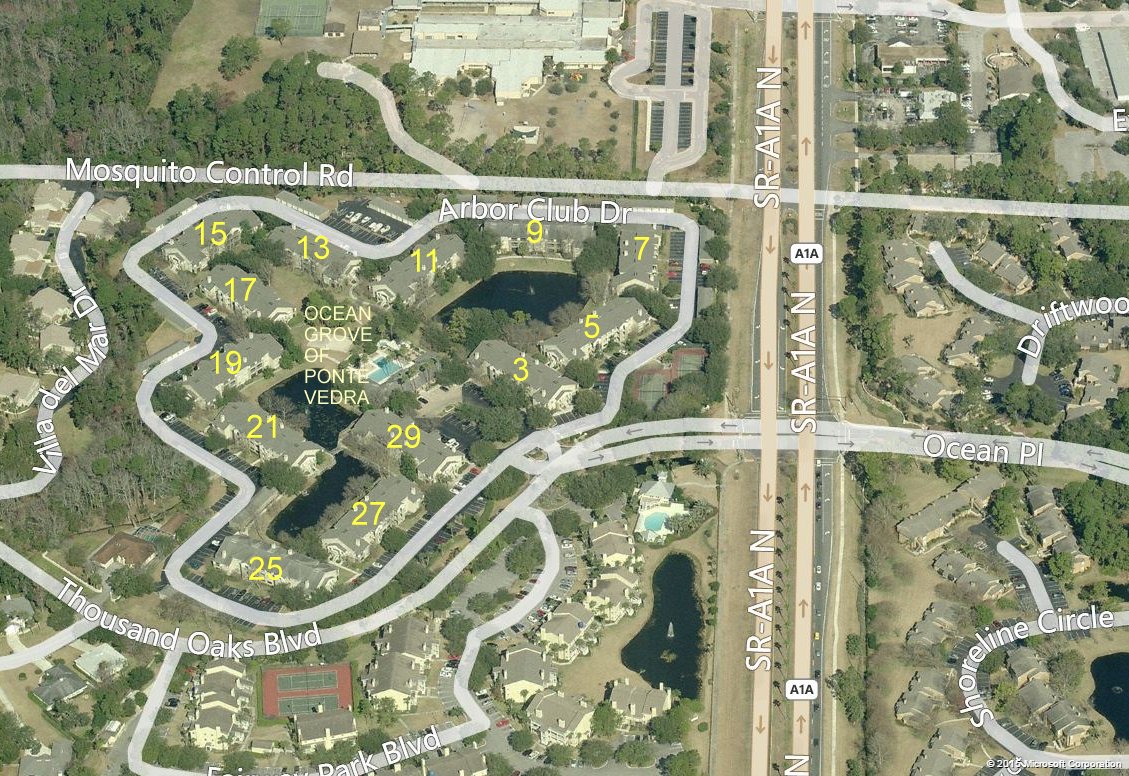 Aerial photo of Ocean Grove of Ponte Vedra