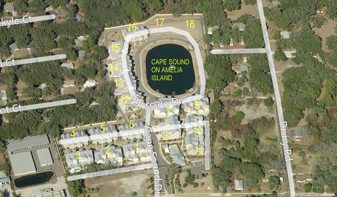 Aerial photo of Cape Sound on Amelia Island