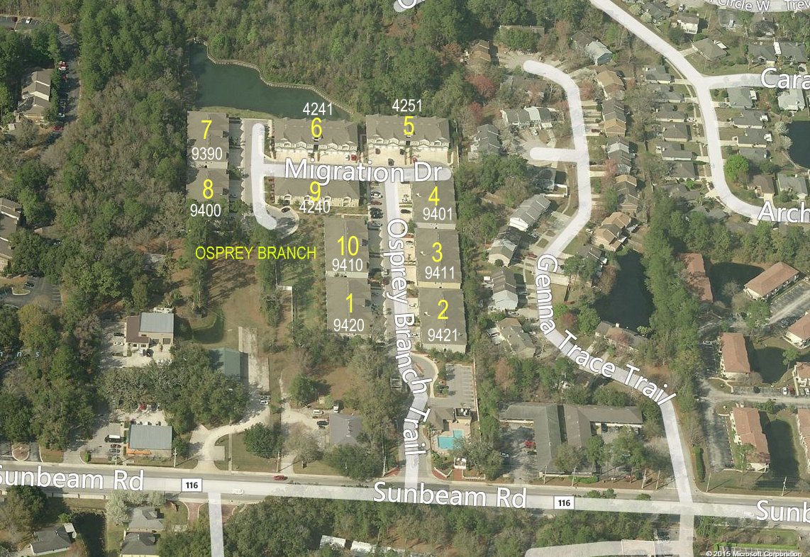 Aerial photo of Osprey Branch