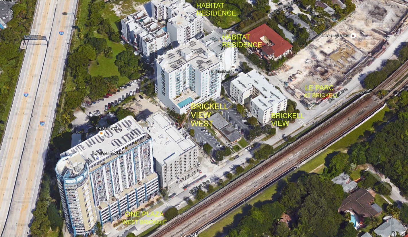 Aerial photo of Brickell View West