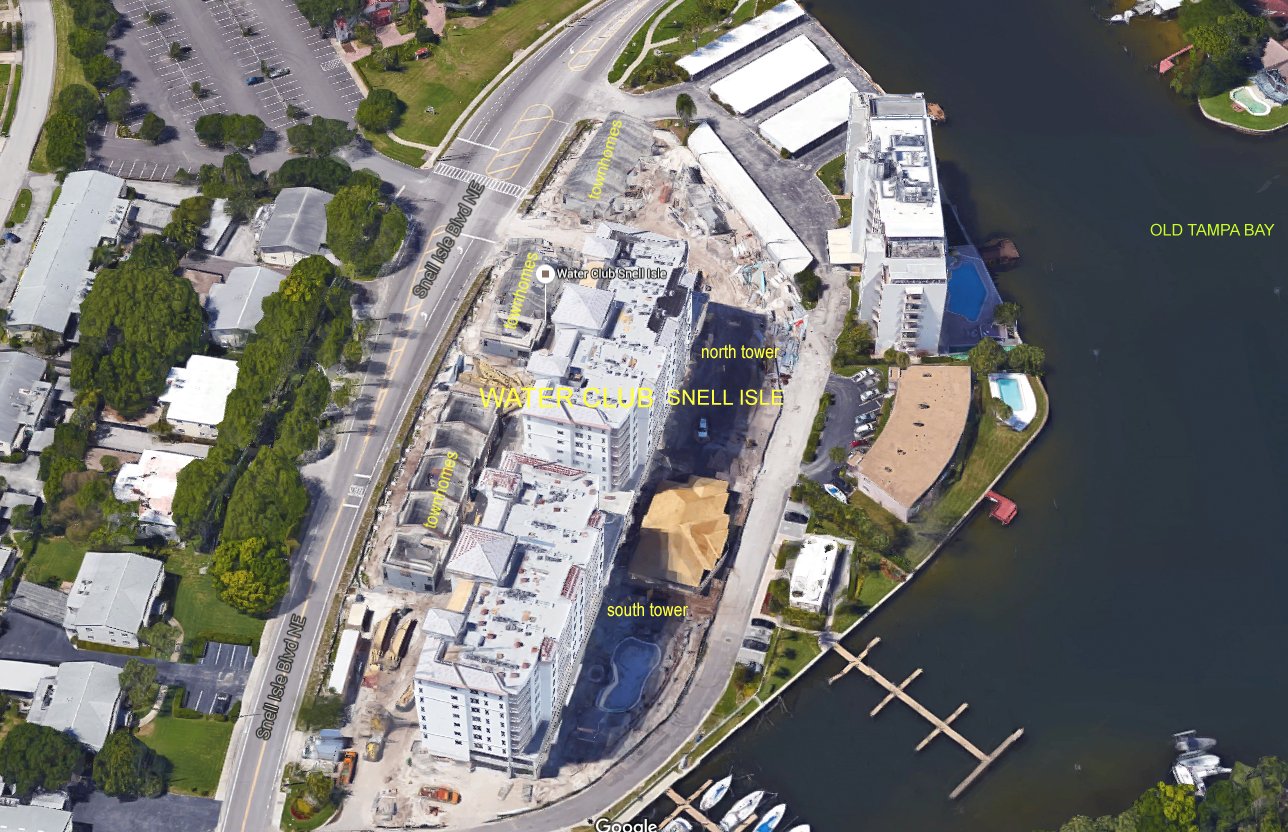 Aerial photo of Water Club at Snell Isle