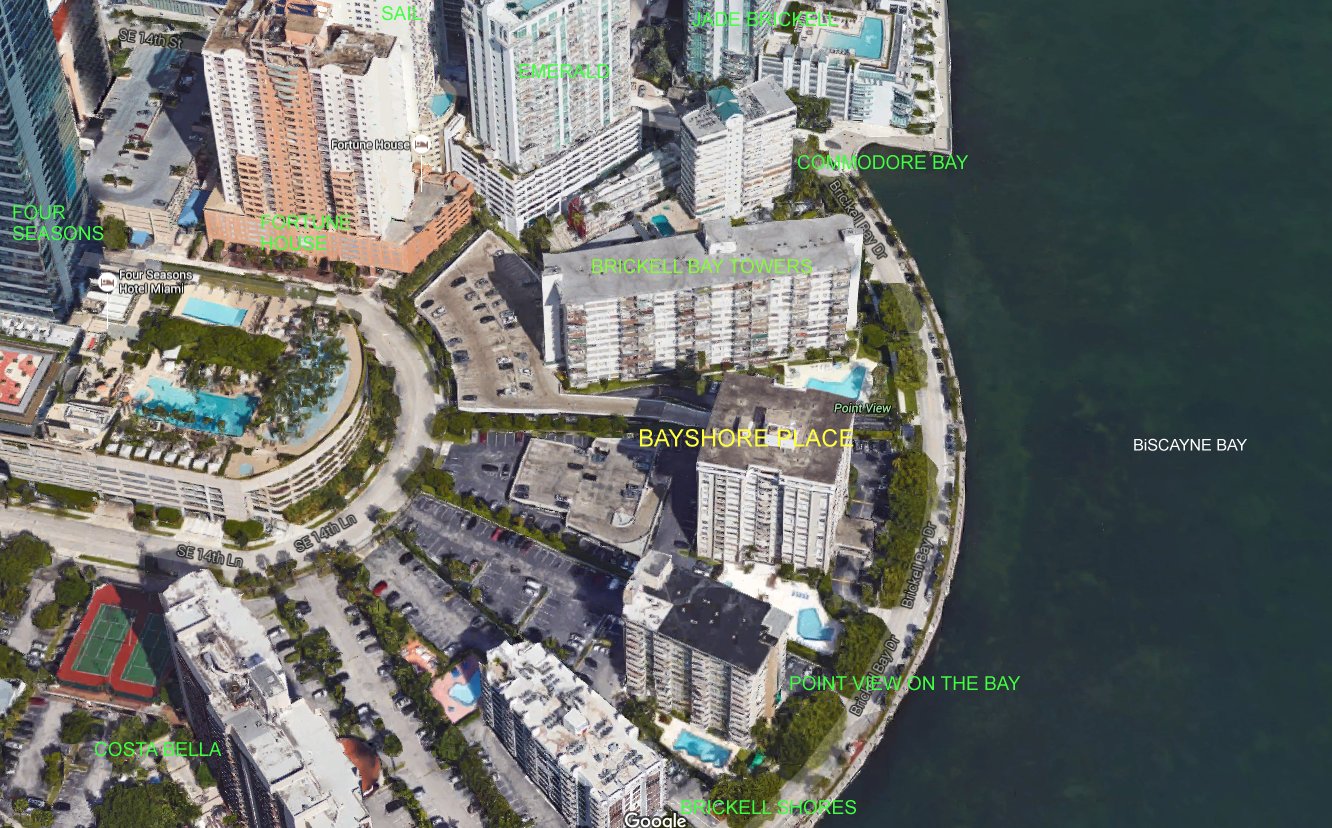 Aerial photo of Bayshore Place