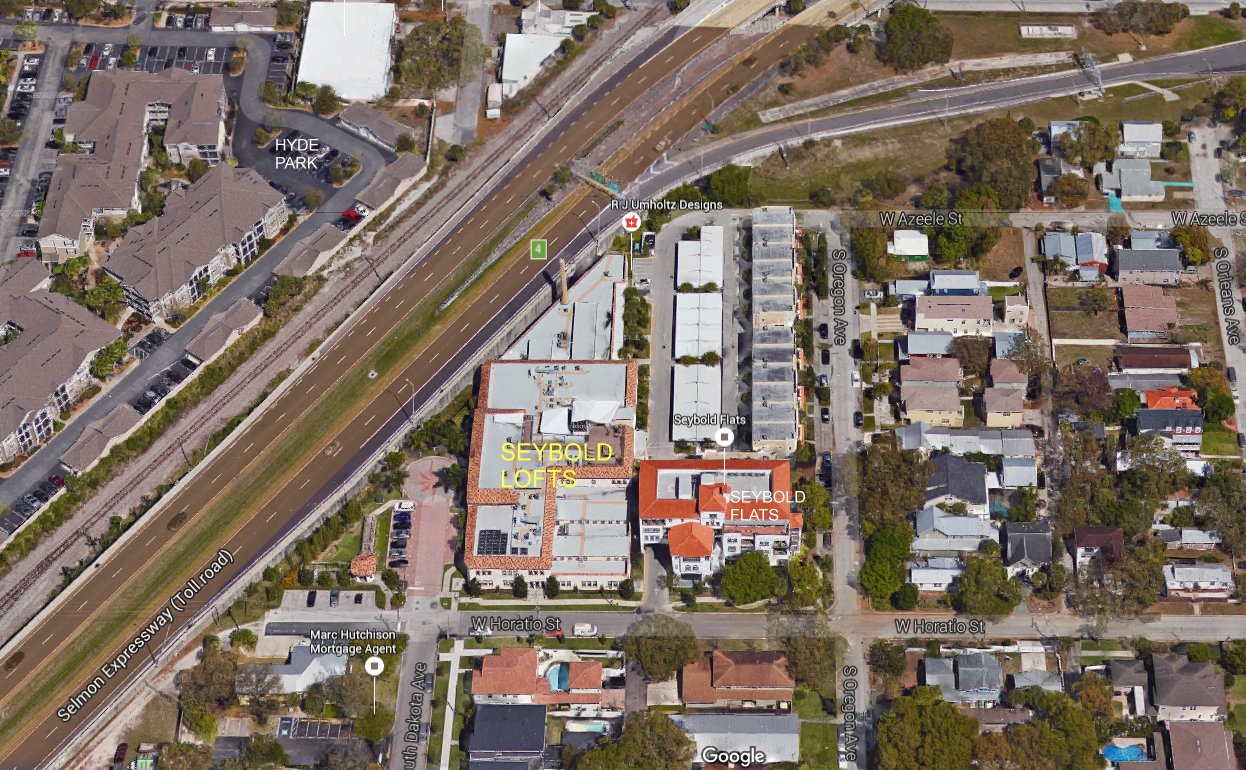 Aerial photo of Seybold Lofts