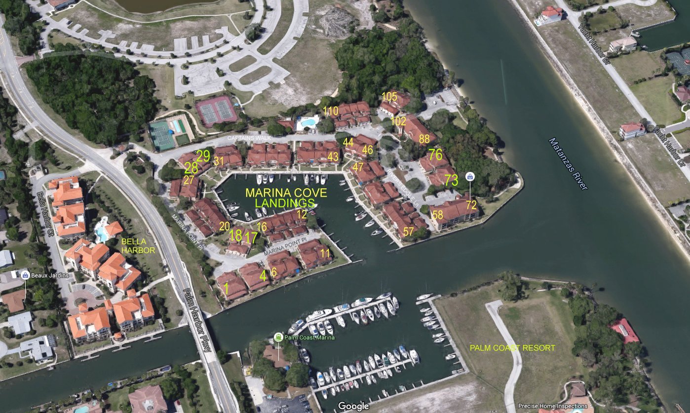 Aerial photo of Marina Cove Landings