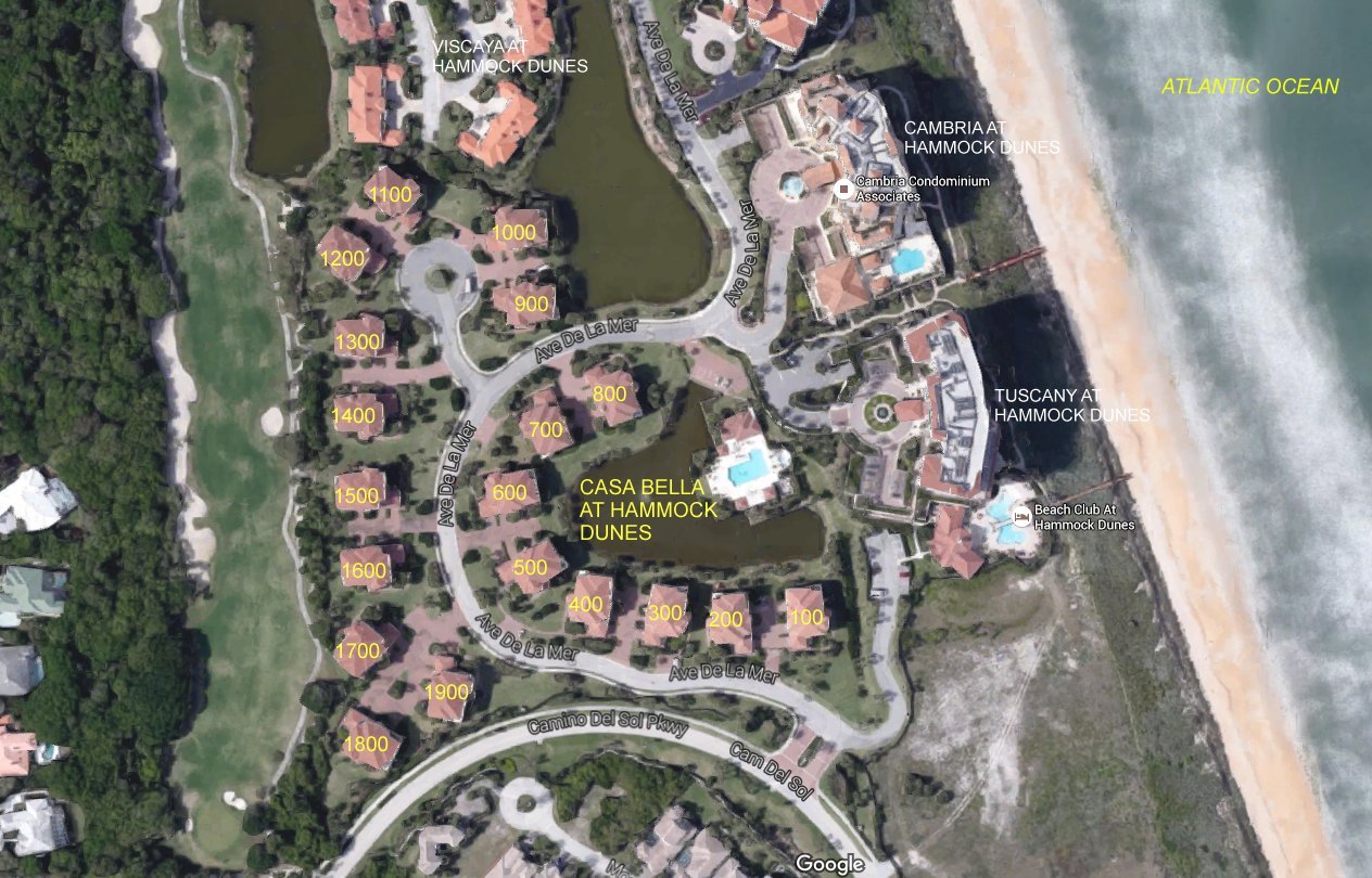 Aerial photo of Casa Bella at Hammock Dunes