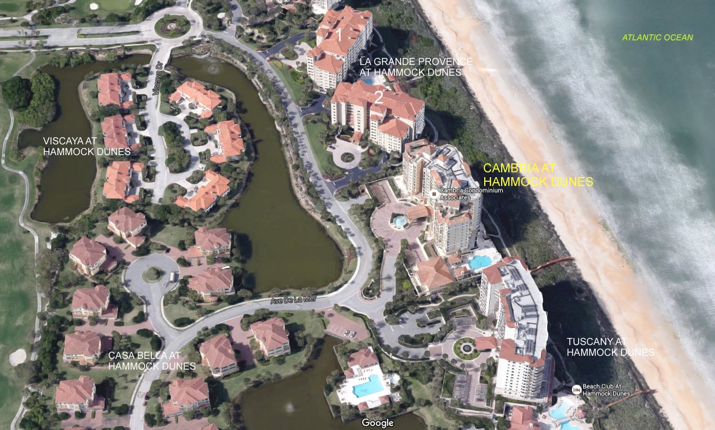 Aerial photo of Cambria at Hammock Dunes