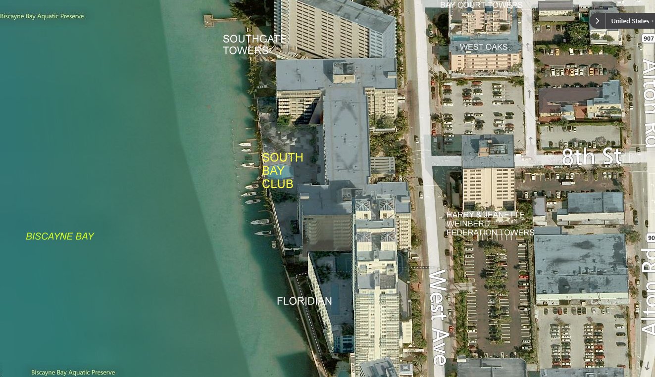 Aerial photo of South Bay Club