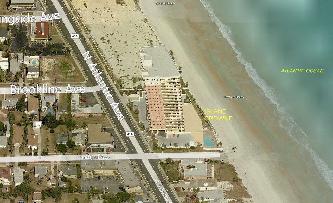 Aerial photo of Island Crowne