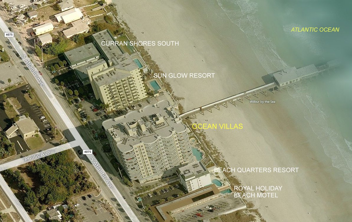 Aerial photo of Ocean Villas