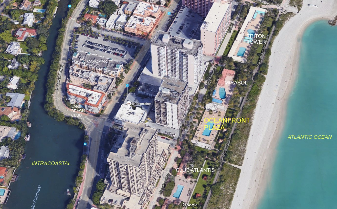 Aerial photo of Oceanfront Plaza