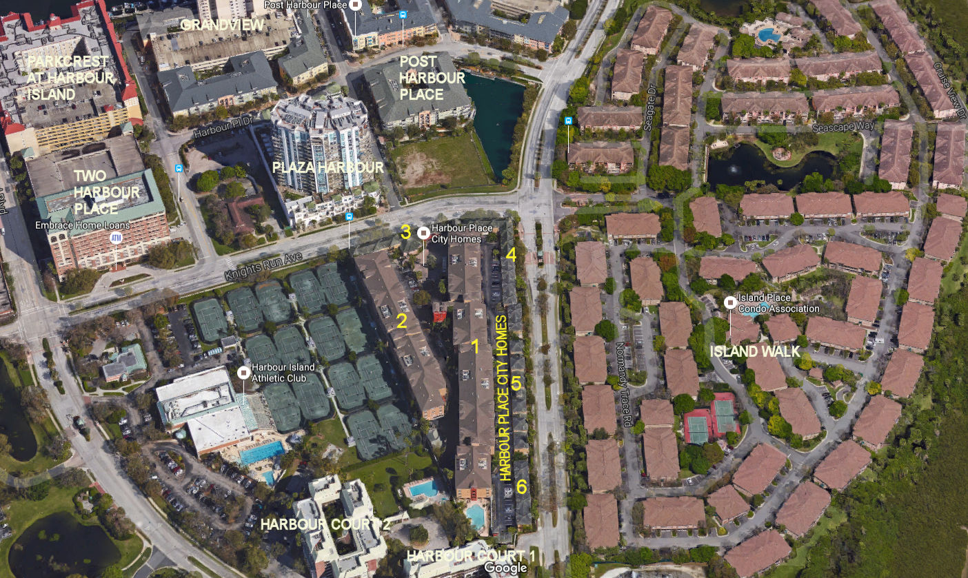 Aerial photo of Harbour Place City Homes