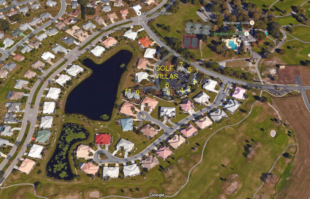 Aerial photo of Golf Villas