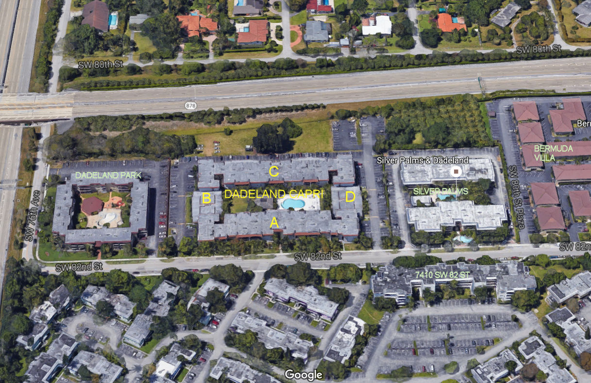 Aerial photo of Dadeland Capri A B C&D