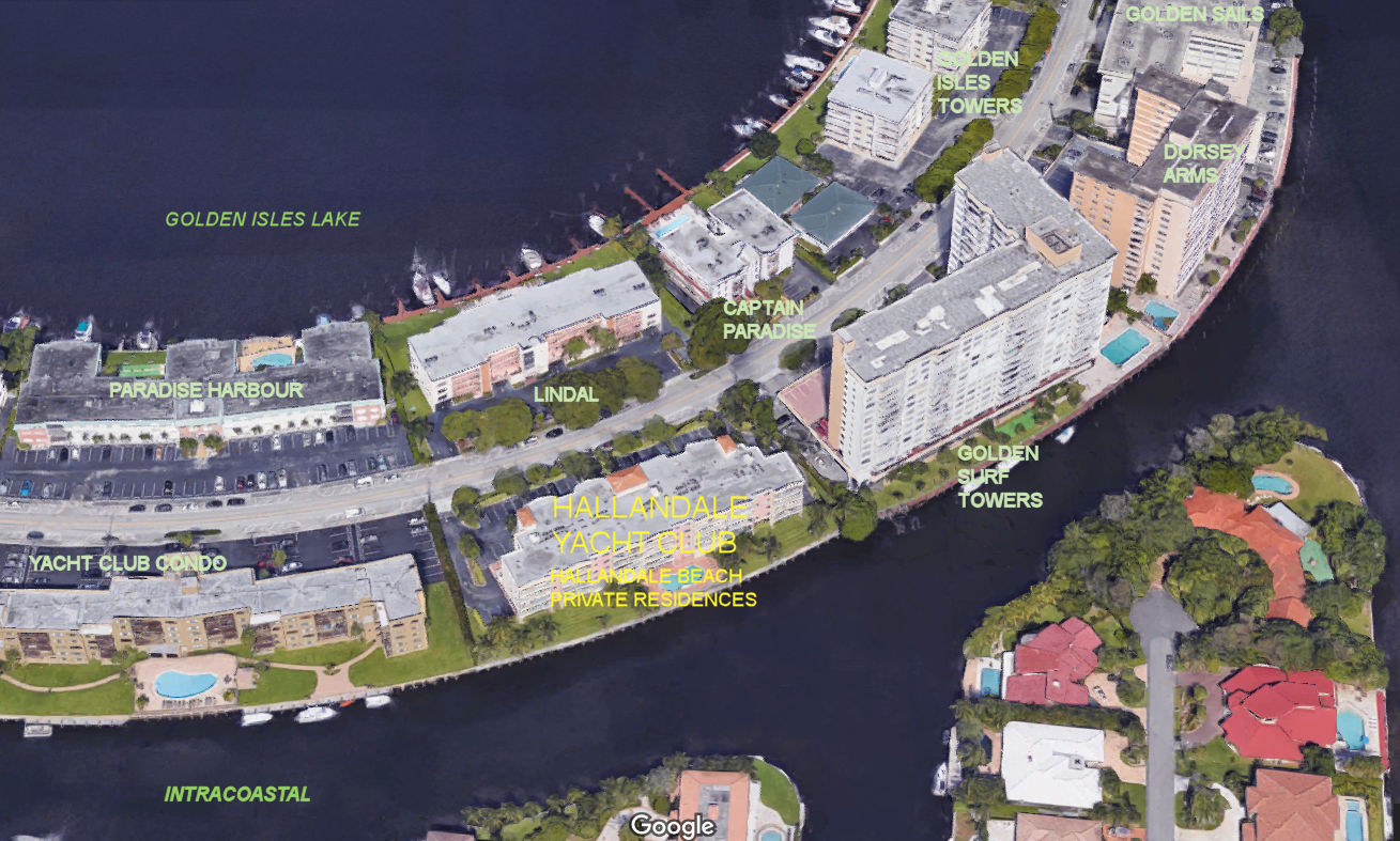 Aerial photo of Hallandale Beach Private Residences - Hallandale Yacht Club