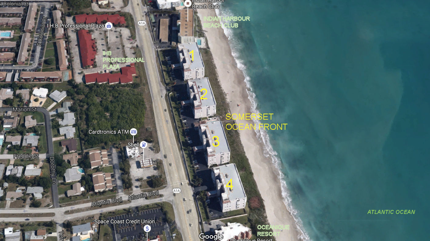 Aerial photo of Somerset Oceanfront 1 2 3&4