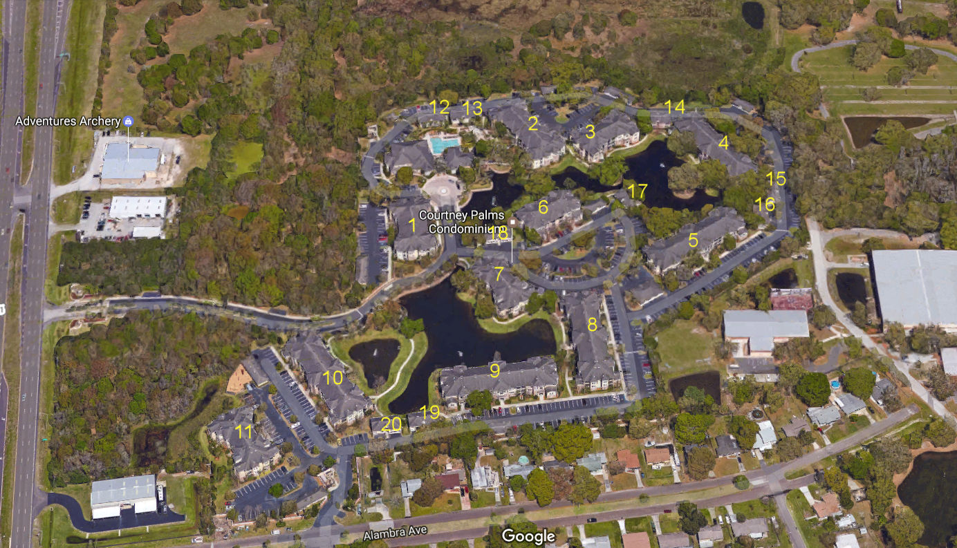 Aerial photo of Courtney Palms