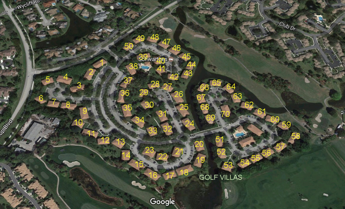 Aerial photo of Golf Villas