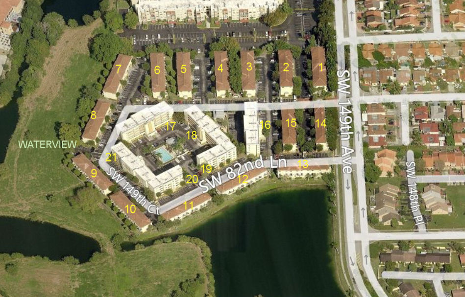 Aerial photo of Waterview Condos