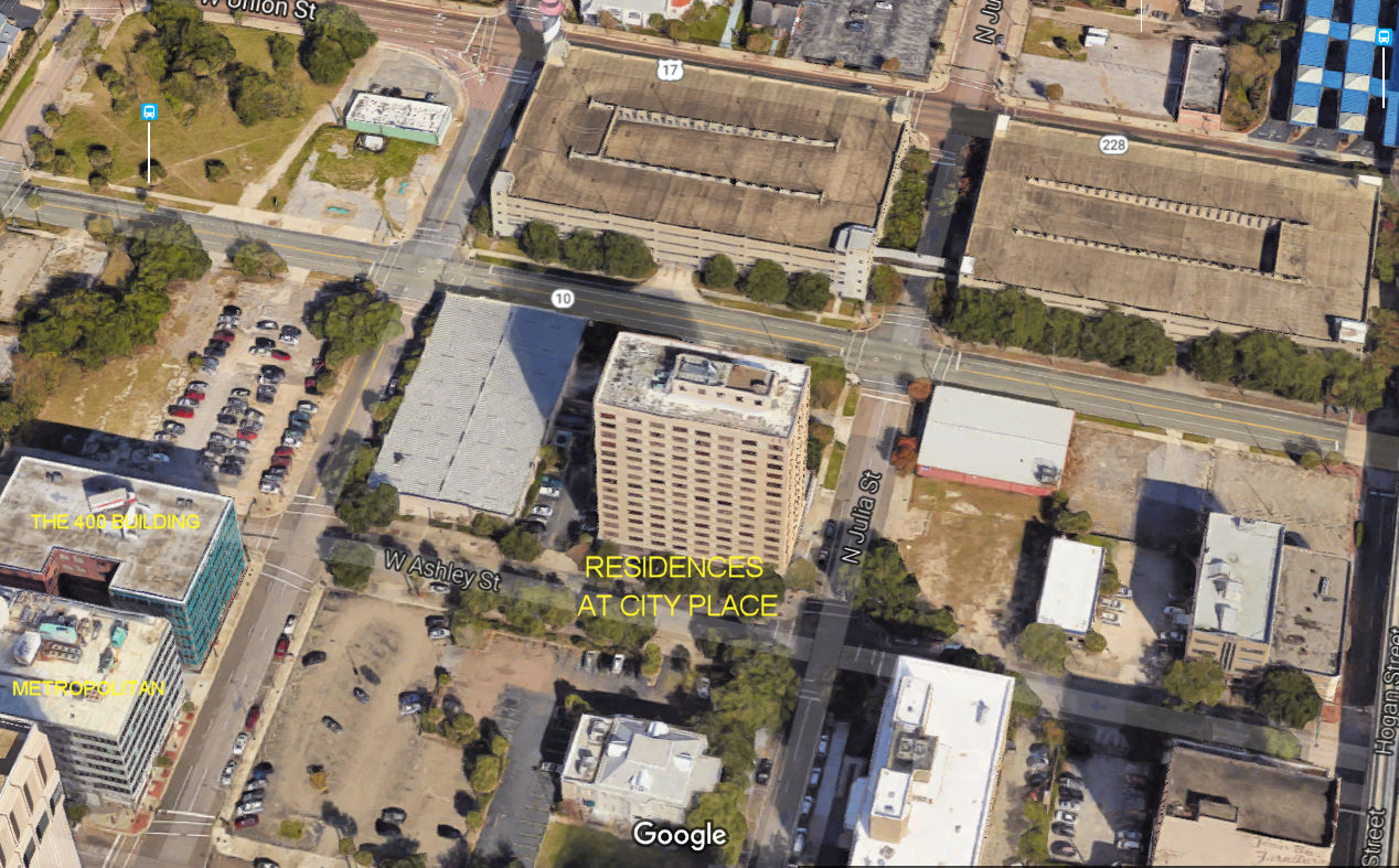 Aerial photo of Residences at City Place