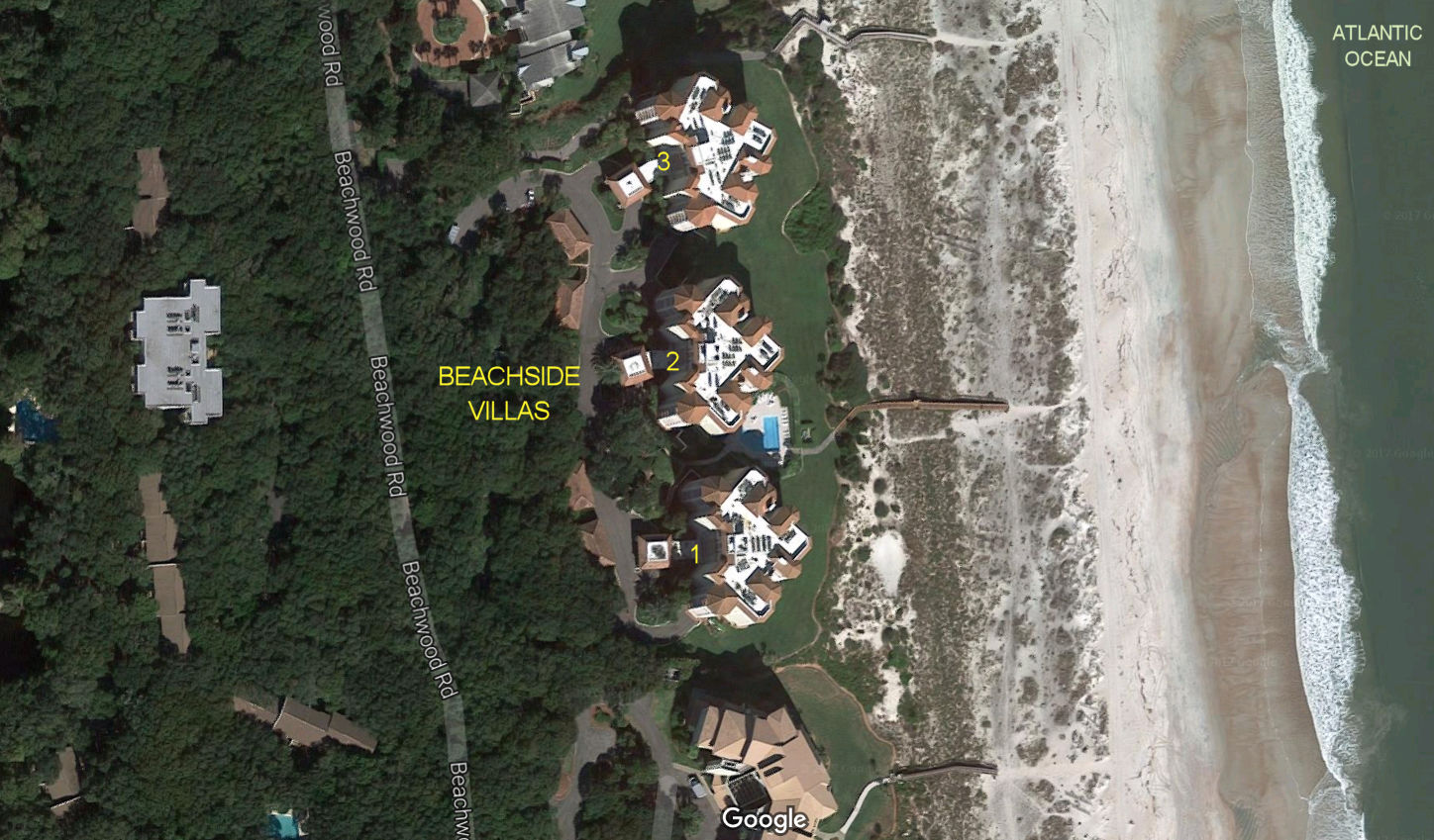 Aerial photo of Beachside Villas