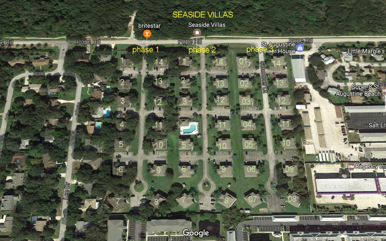 Aerial photo of Seaside Villas on Anastasia Island