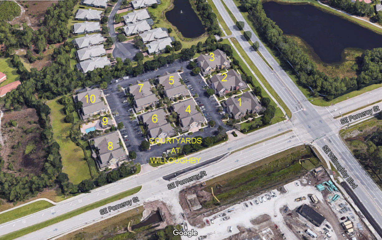 Aerial photo of Courtyards at Willoughby