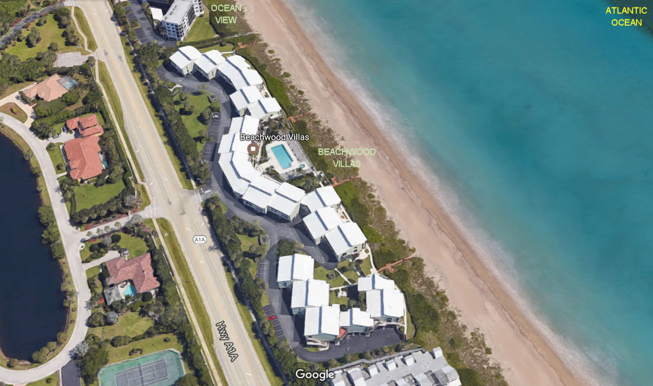 Aerial photo of Beachwood Villas