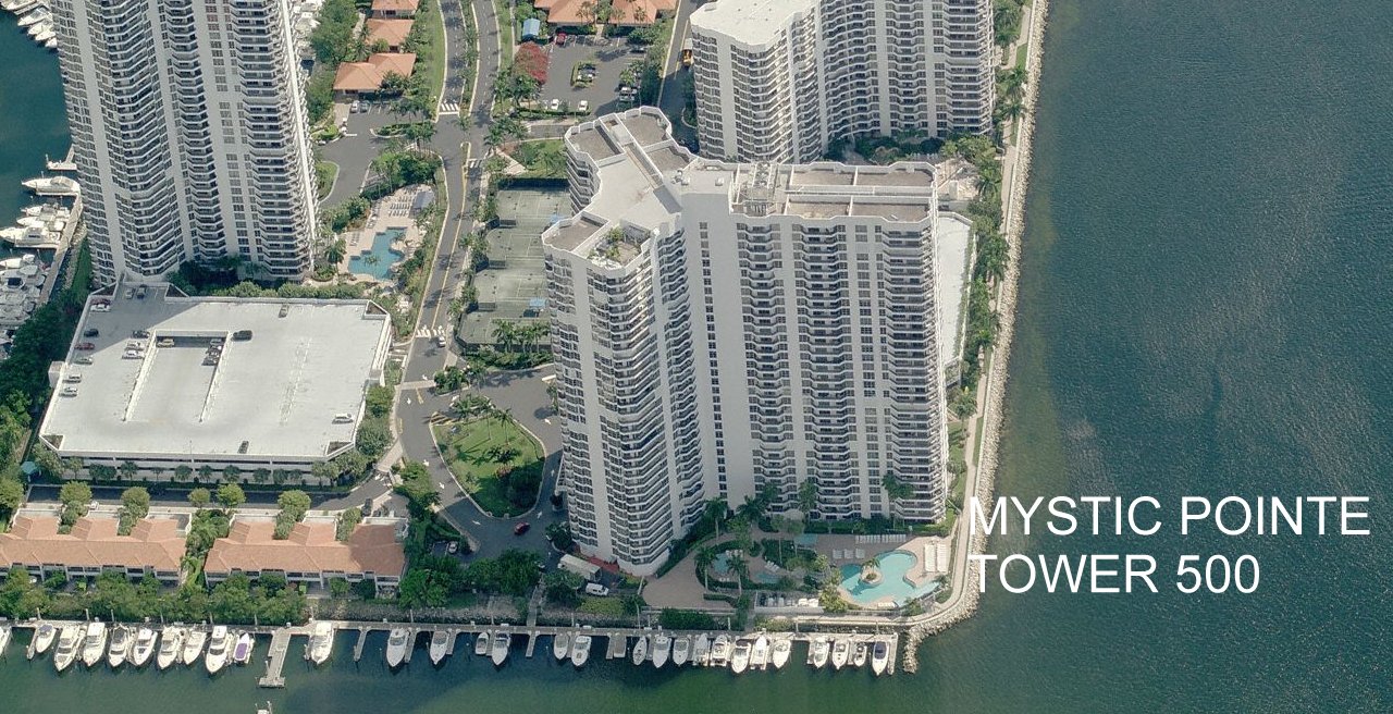Aerial photo of Mystic Pointe Tower 500