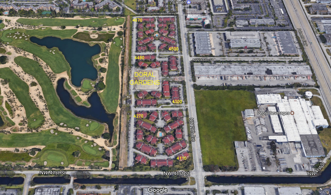 Aerial photo of Doral Gardens