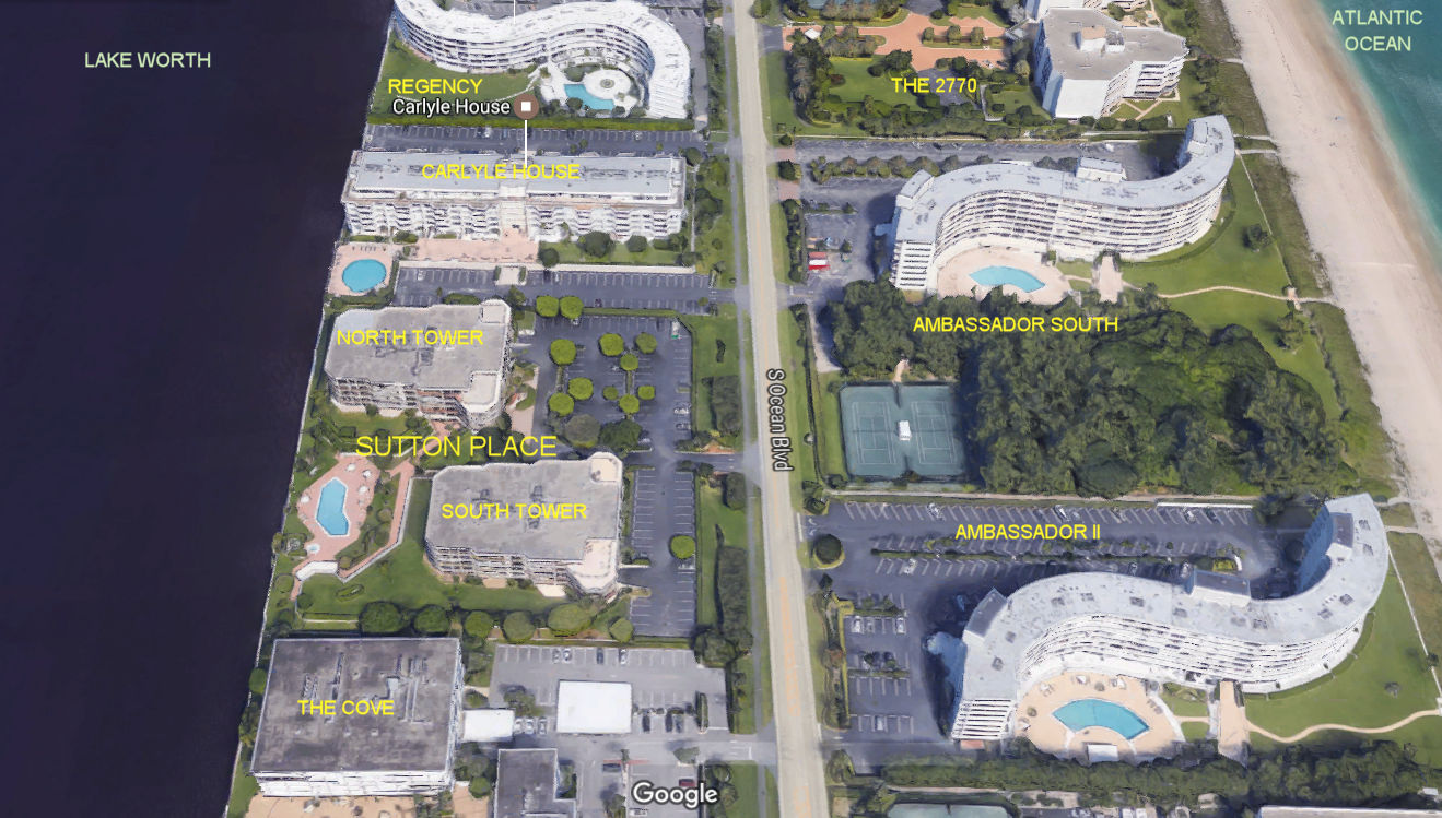 Aerial photo of Sutton Place (North & South Towers)