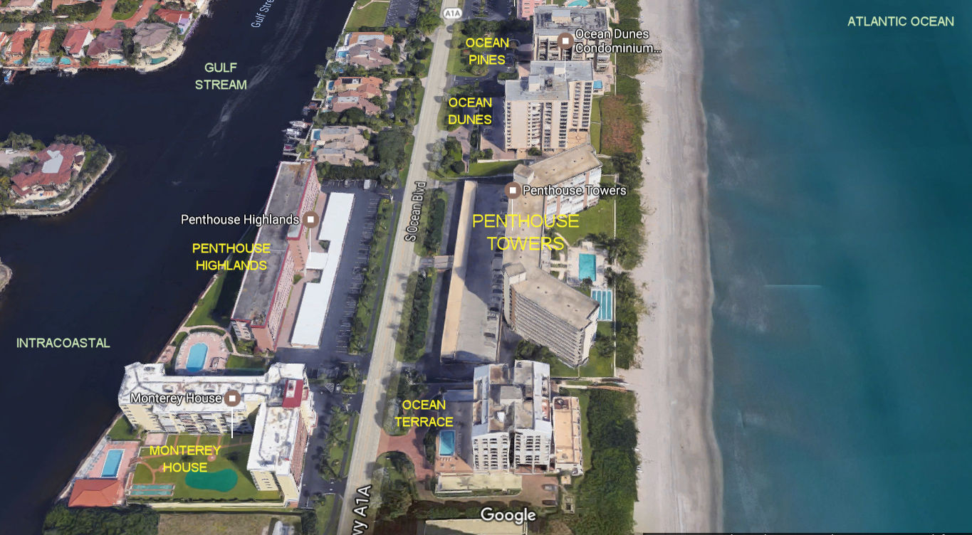 Aerial photo of Penthouse Towers