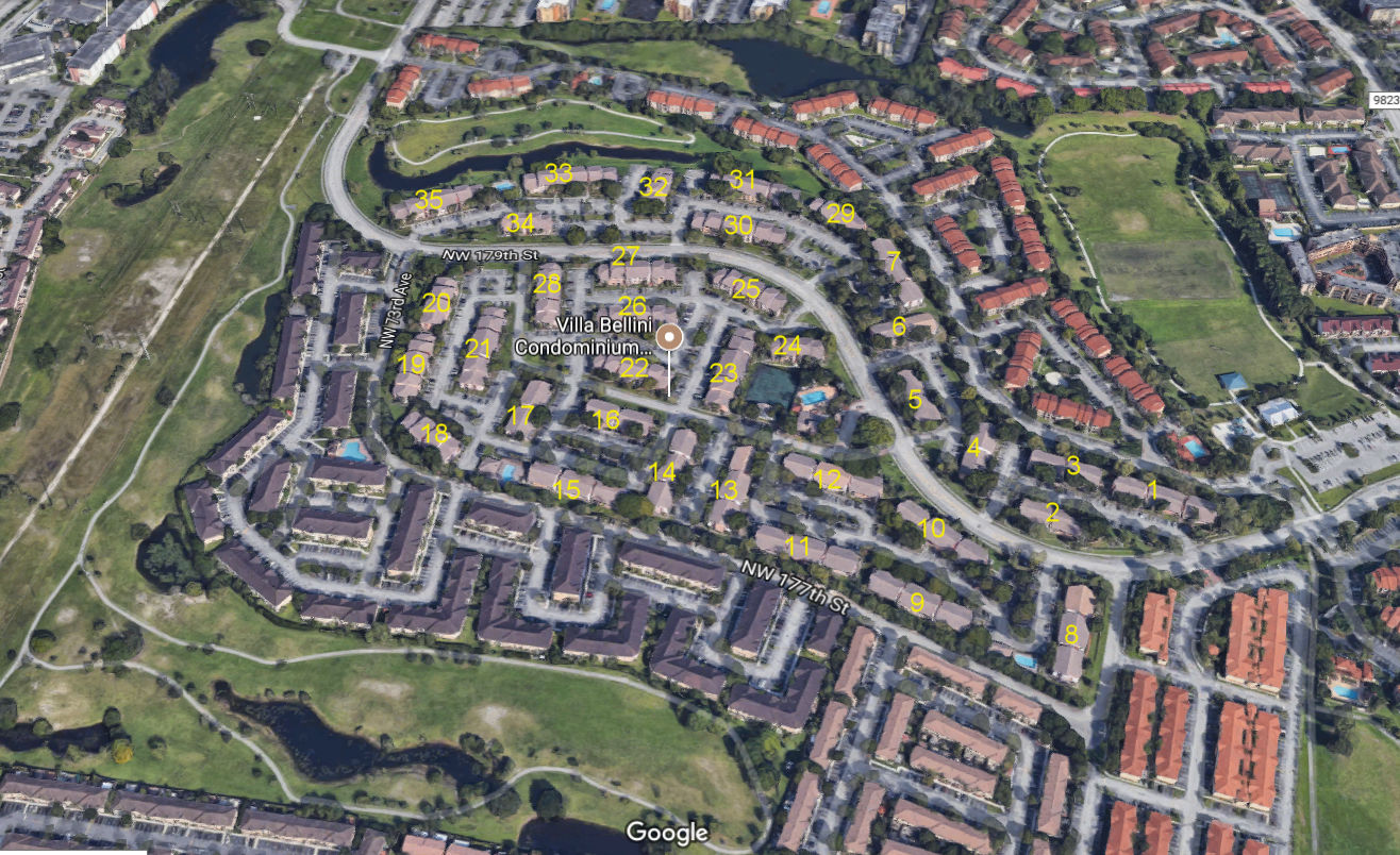 Aerial photo of Villa Bellini