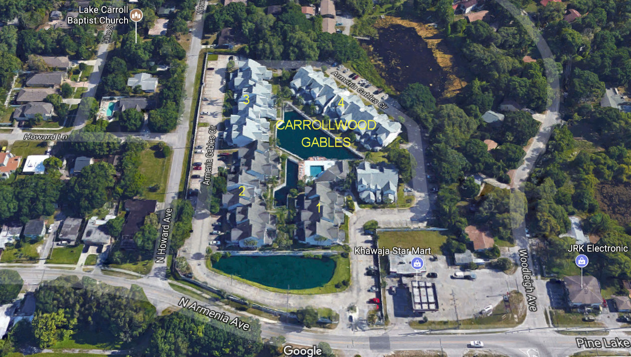Aerial photo of Carrollwood Gables
