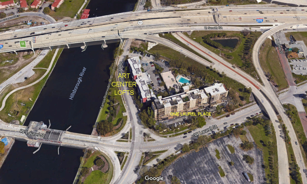 Aerial photo of Art Center Lofts