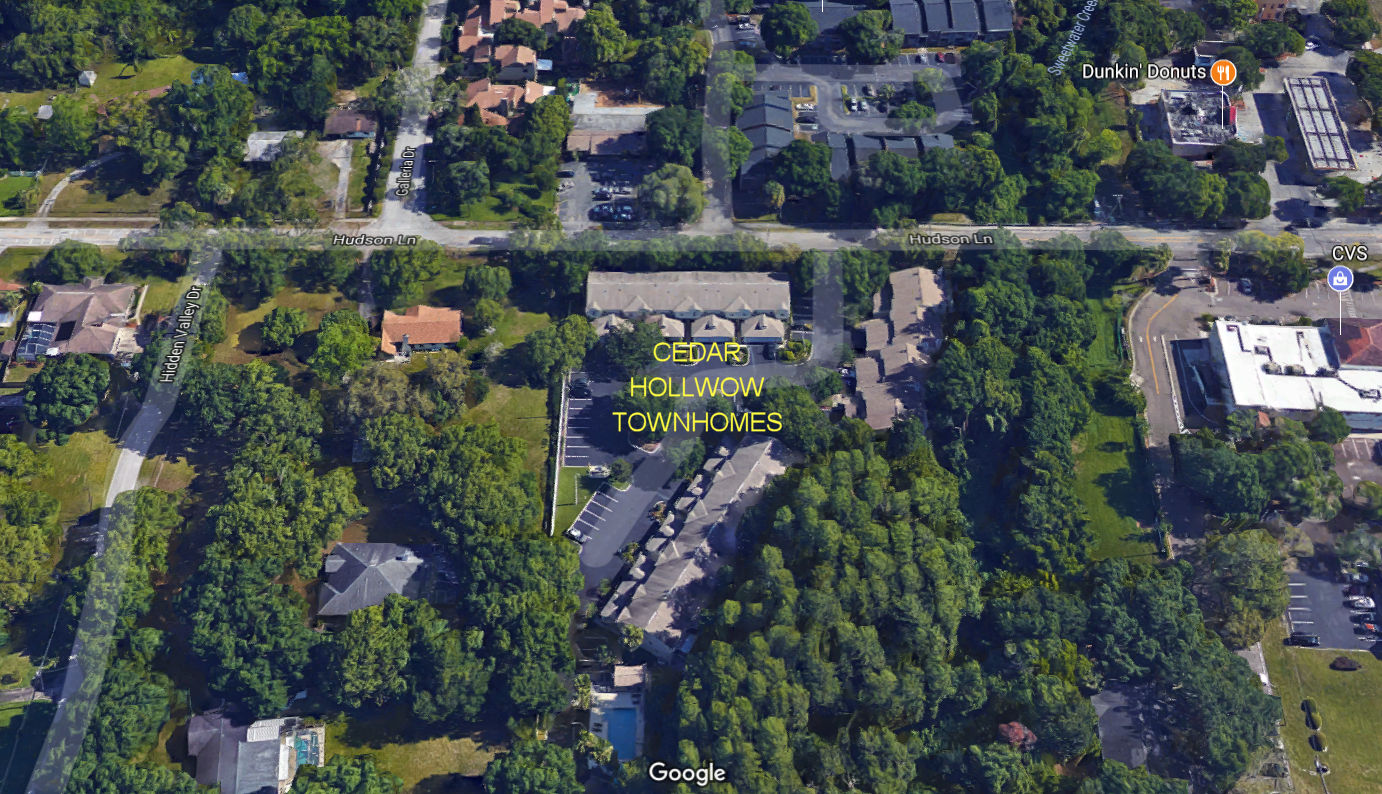 Aerial photo of Cedar Hollow Townhomes
