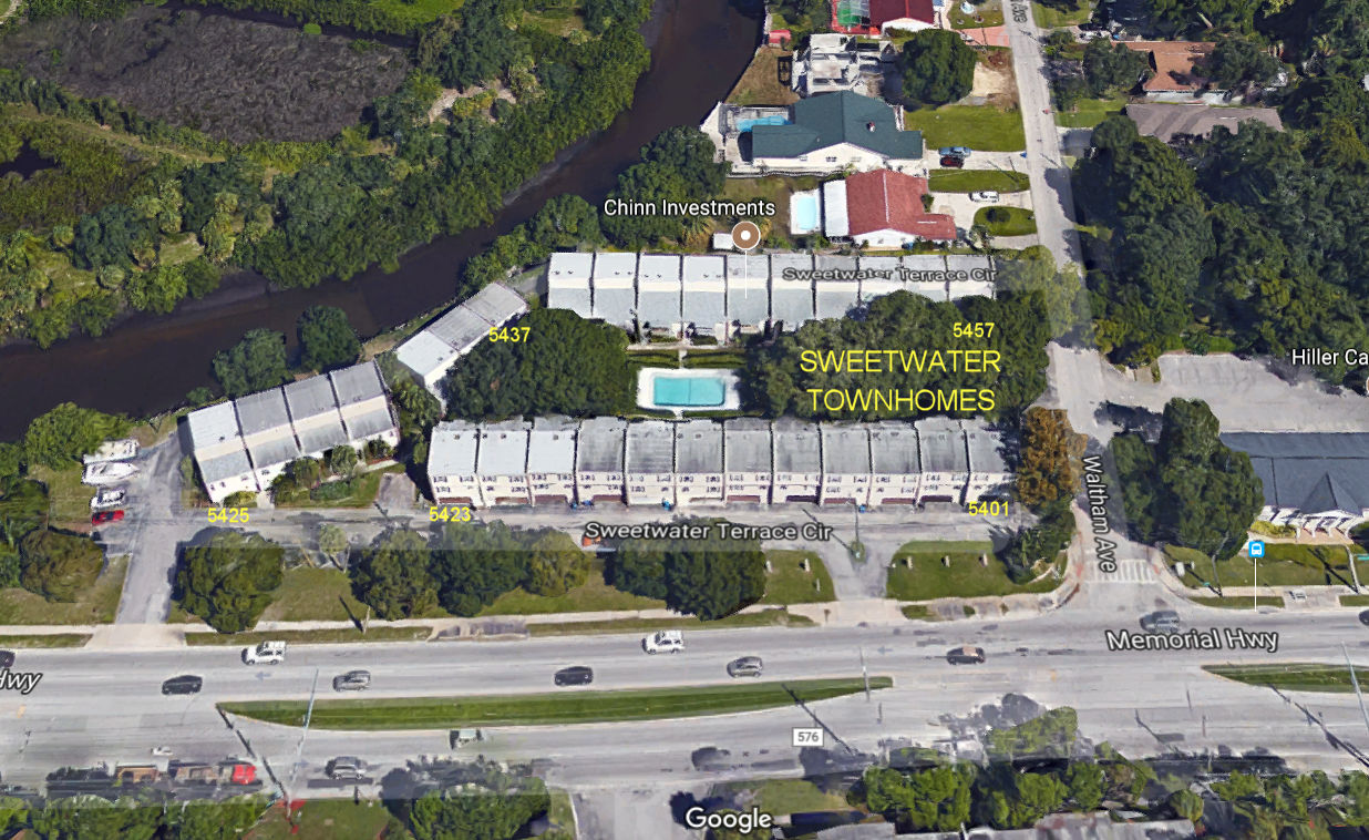 Aerial photo of Sweetwater Townhomes