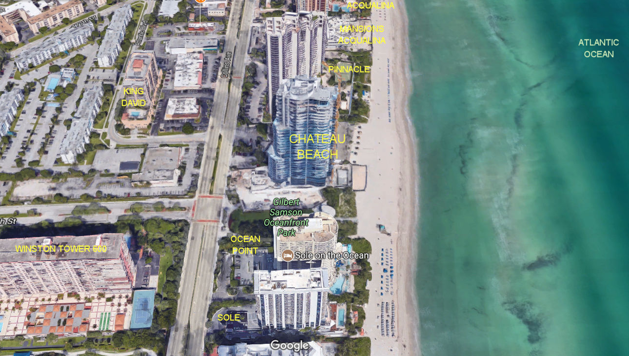 Aerial photo of Chateau Beach