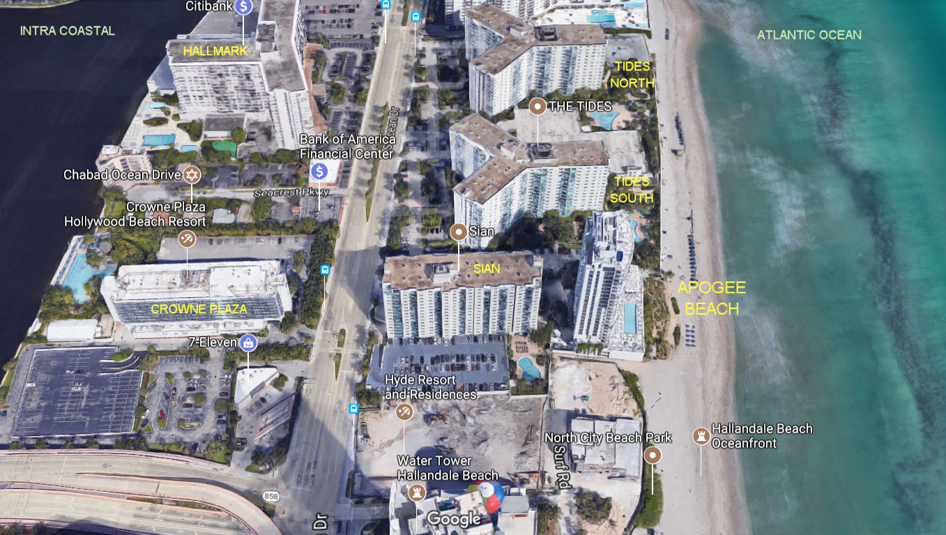 Aerial photo of Apogee Beach