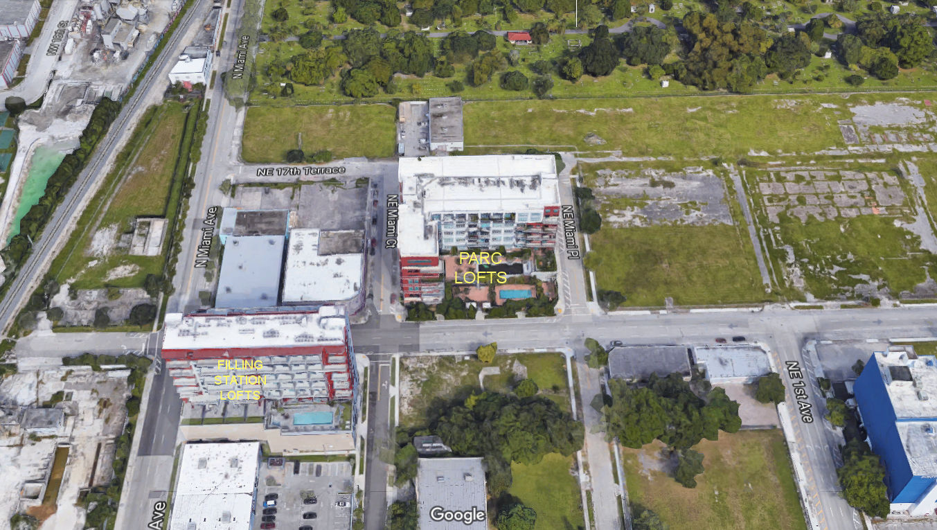 Aerial photo of Parc Loft
