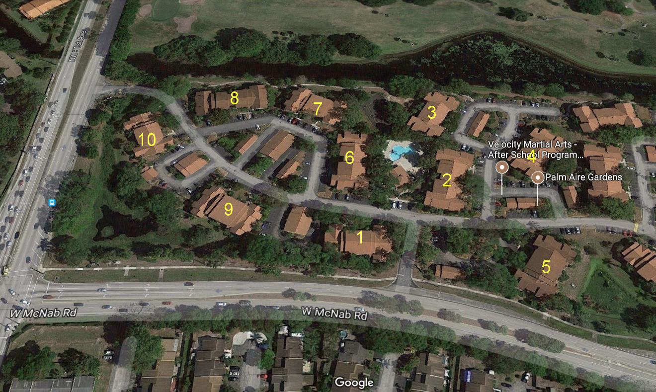 Aerial photo of Palm Aire Gardens