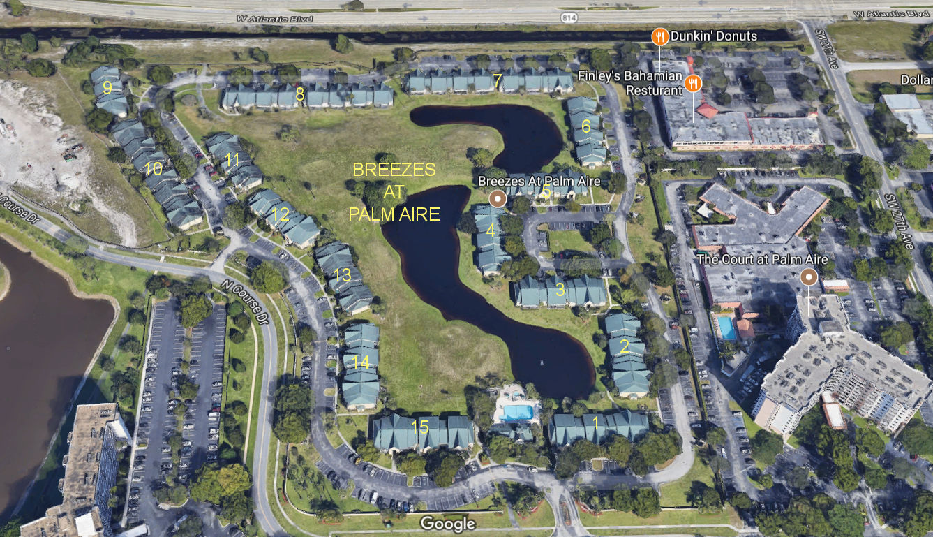 Aerial photo of Breezes at Palm Aire