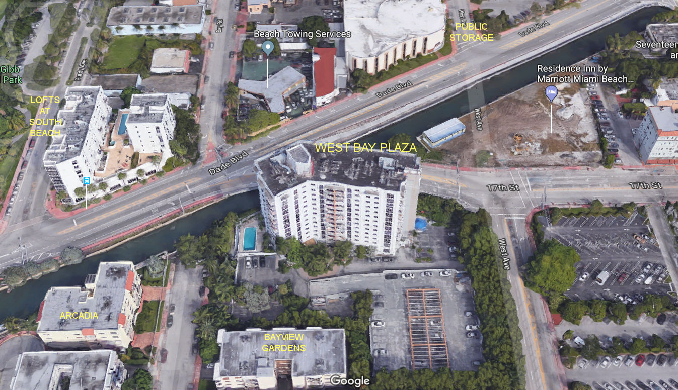 Aerial photo of West Bay Plaza