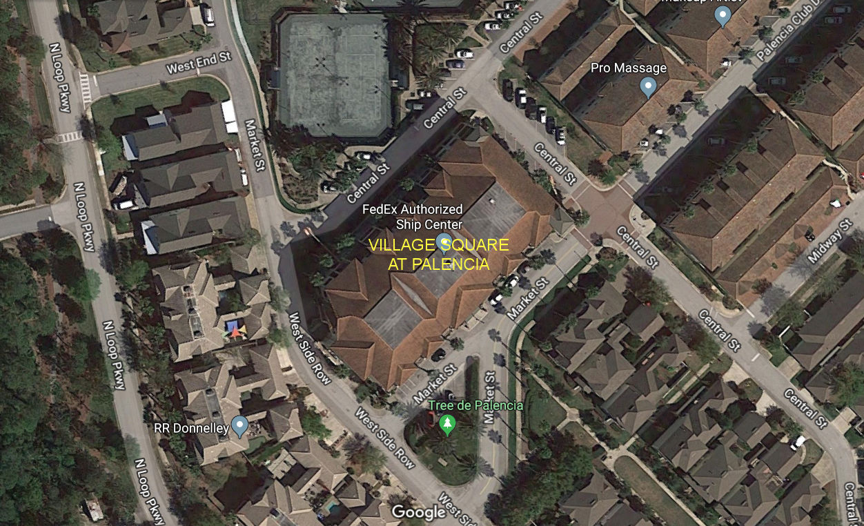 Aerial photo of Village Square at Palencia