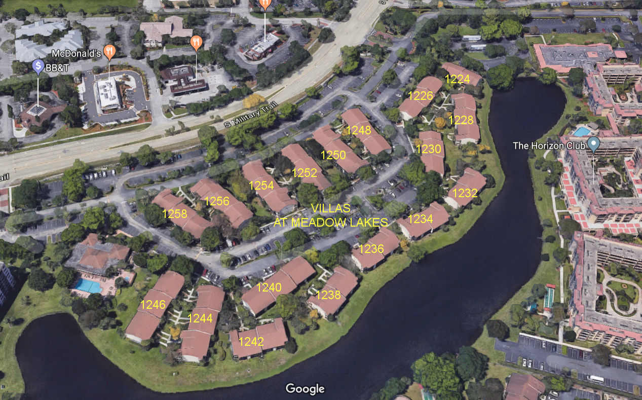 Aerial photo of Villas at Meadow Lakes