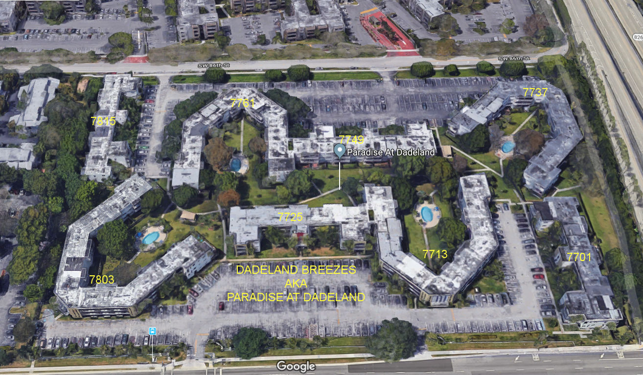 Aerial photo of Dadeland Breezes (aka Paradise at Dadeland) A-F