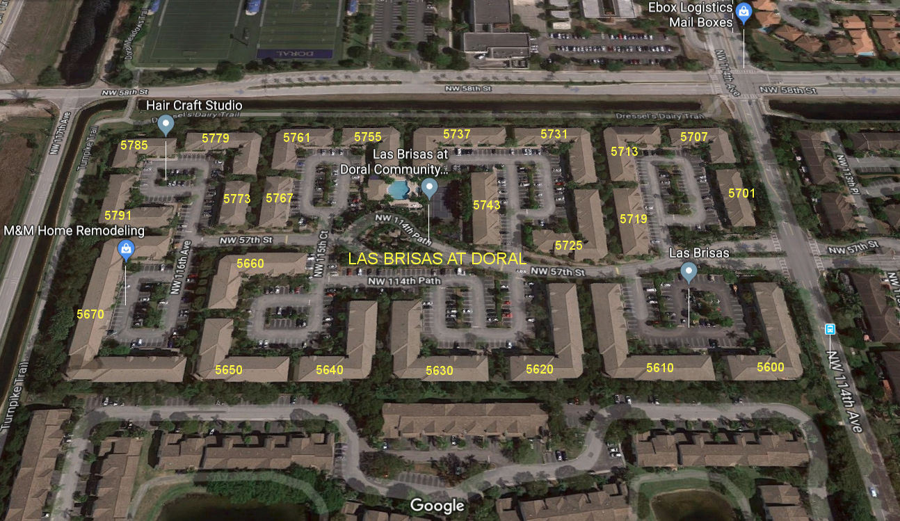 Aerial photo of Las Brisas at Doral