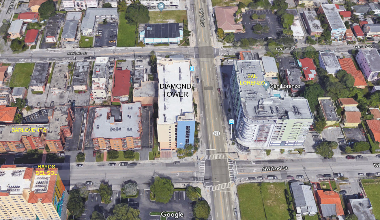 Aerial photo of Diamond Tower