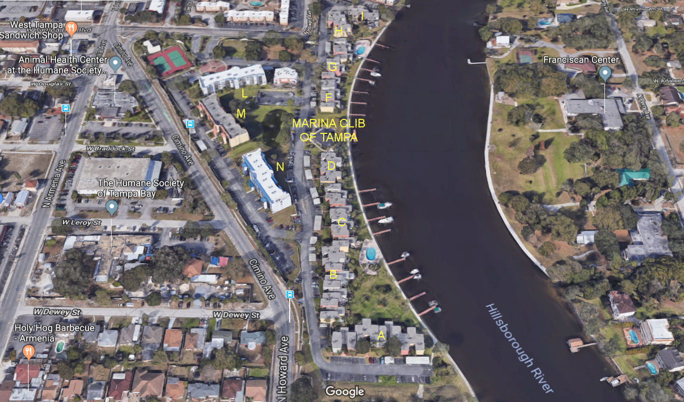 Aerial photo of Marina Club of Tampa