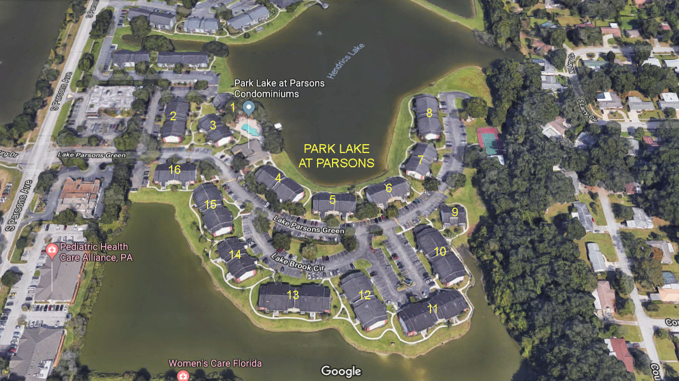 Aerial photo of Park Lake at Parsons