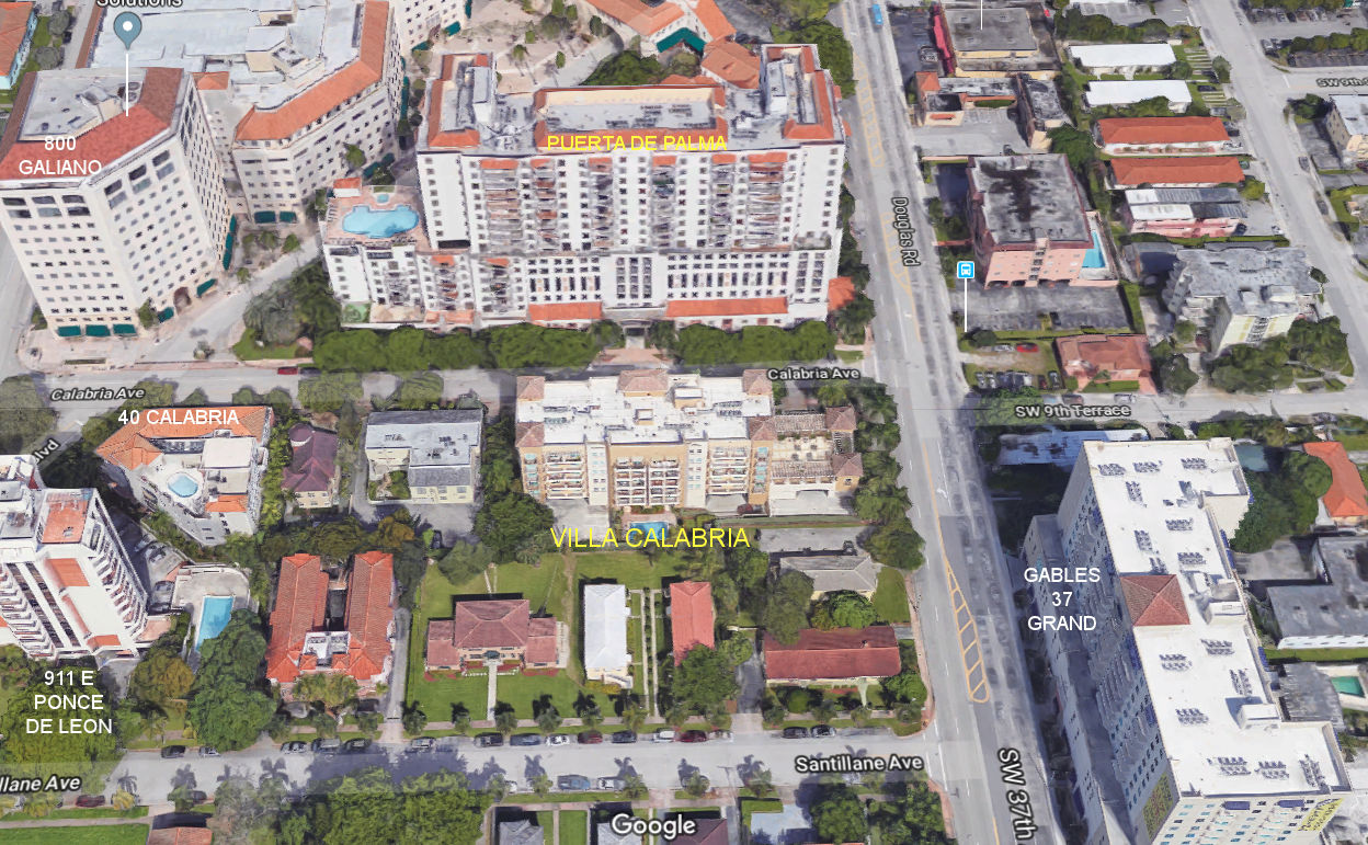 Aerial photo of Villa Calabria